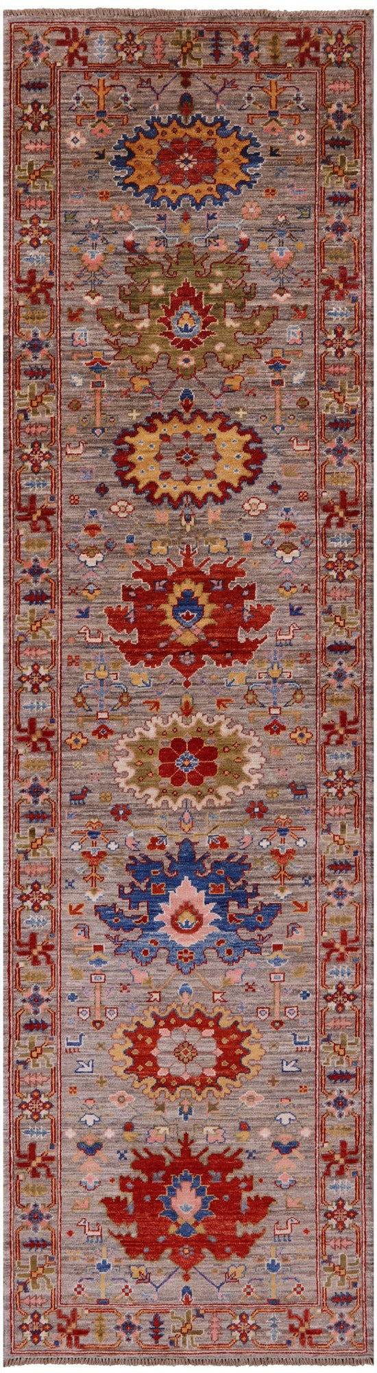 Persian Fine Serapi Hand Knotted Wool Runner Rug - 2' 8" X 9' 10" - Golden Nile