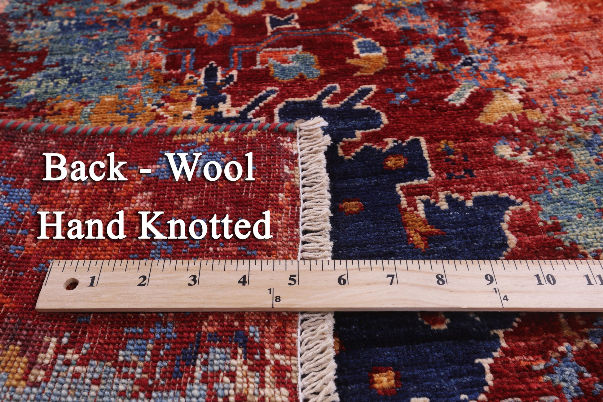 Modern Fine Serapi Hand Knotted Wool Runner Rug - 2' 6" X 11' 7" - Golden Nile