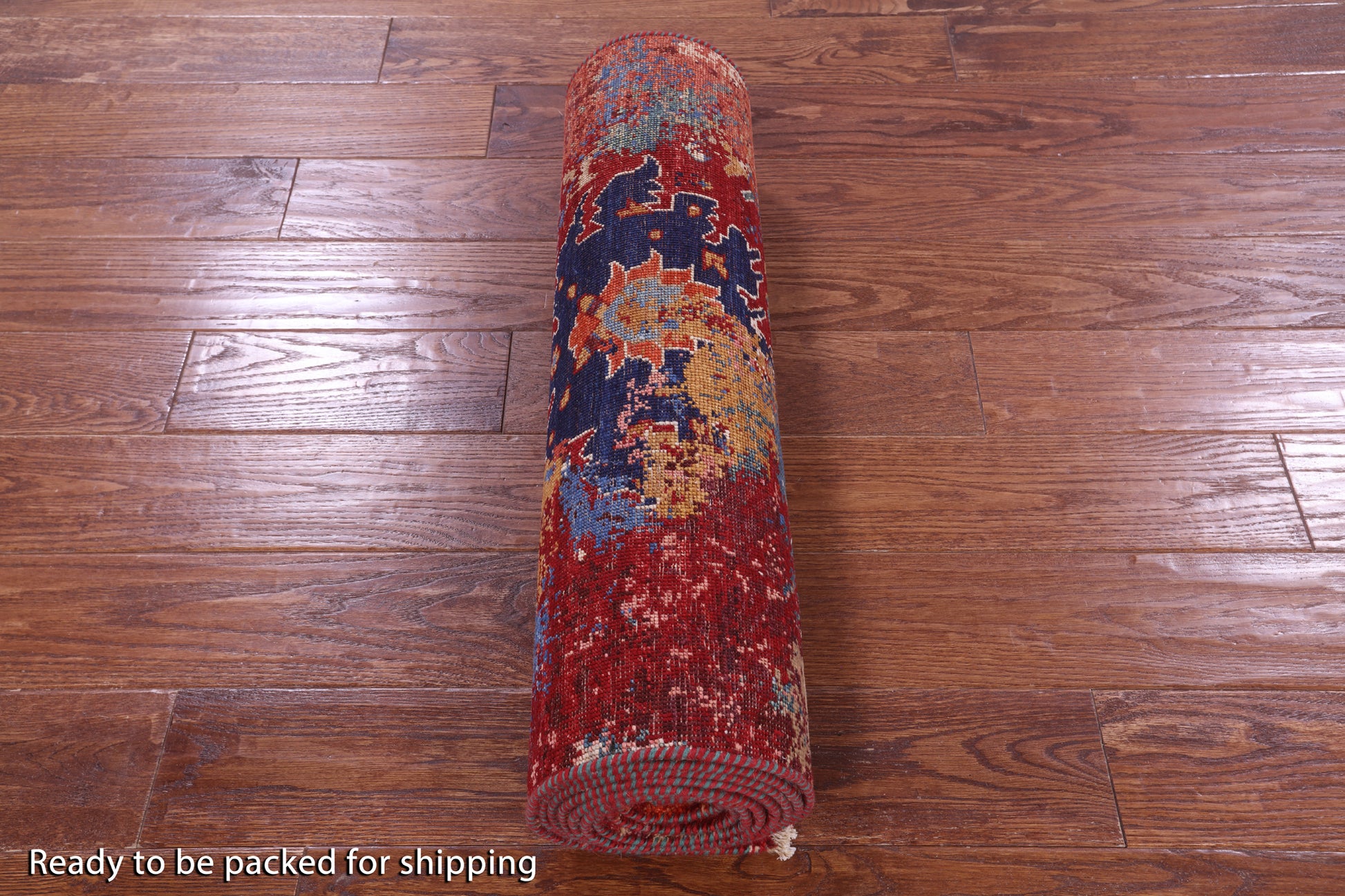 Modern Fine Serapi Hand Knotted Wool Runner Rug - 2' 6" X 11' 7" - Golden Nile