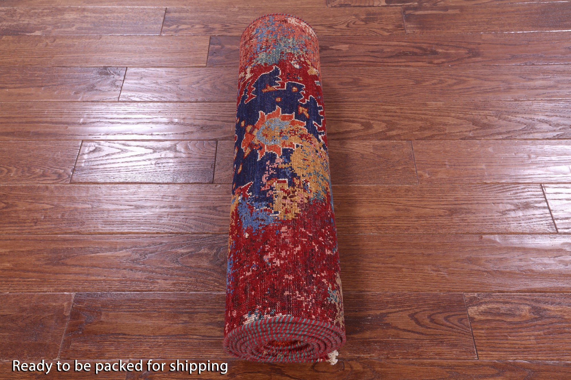 Modern Fine Serapi Hand Knotted Wool Runner Rug - 2' 6" X 11' 7" - Golden Nile