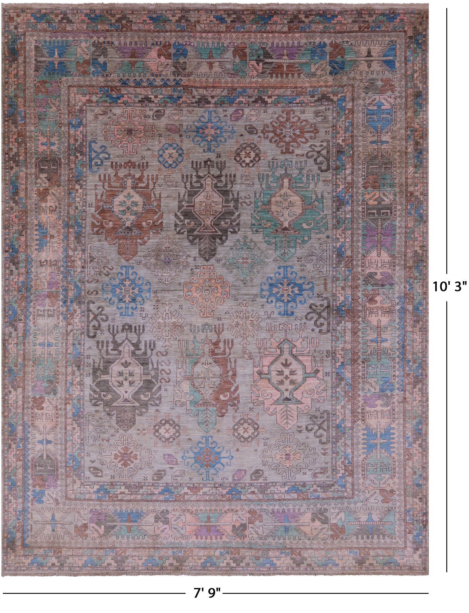 Persian Fine Serapi Hand Knotted Wool Rug - 7' 9" X 10' 3" - Golden Nile