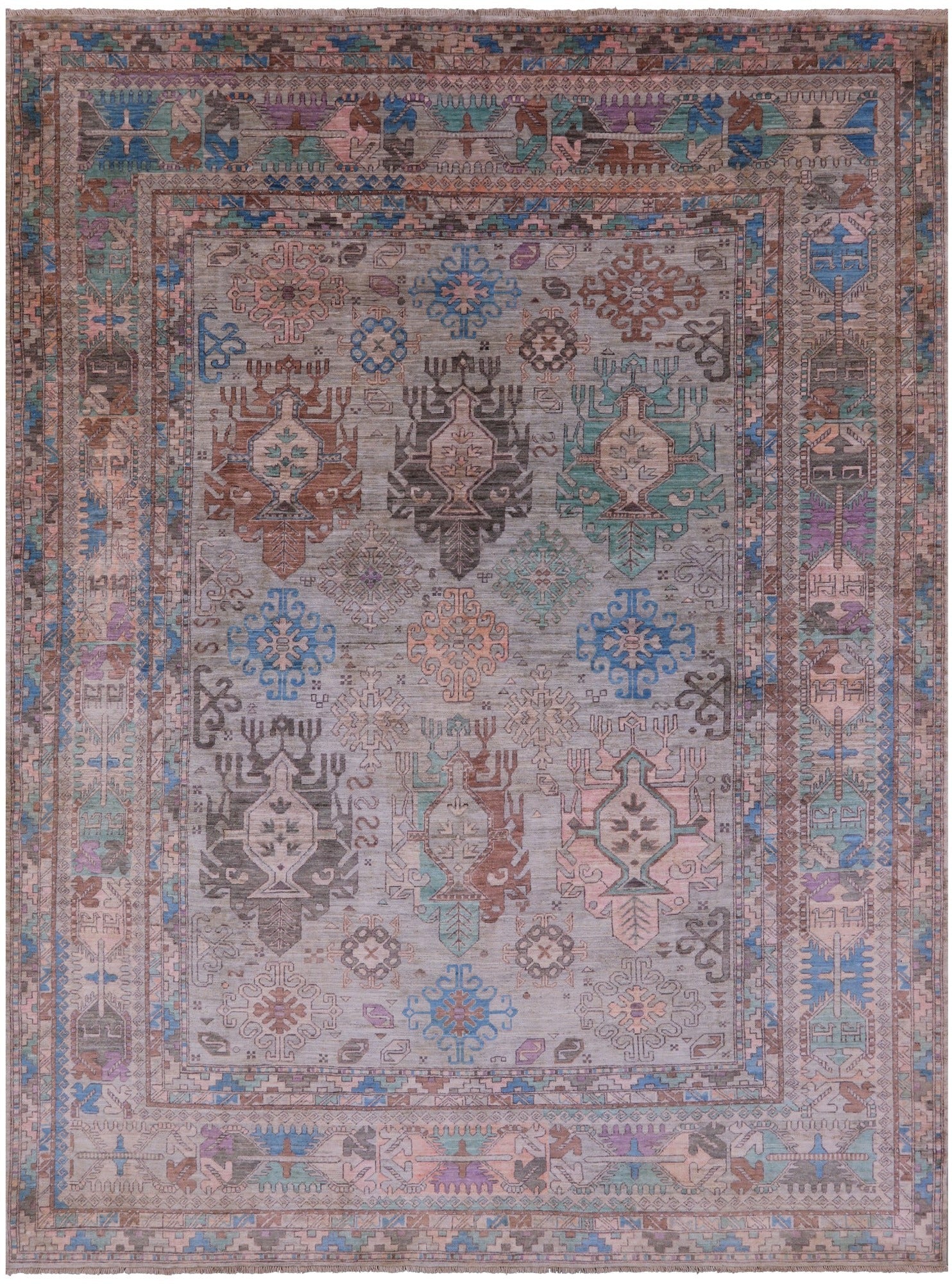 Persian Fine Serapi Hand Knotted Wool Rug - 7' 9" X 10' 3" - Golden Nile