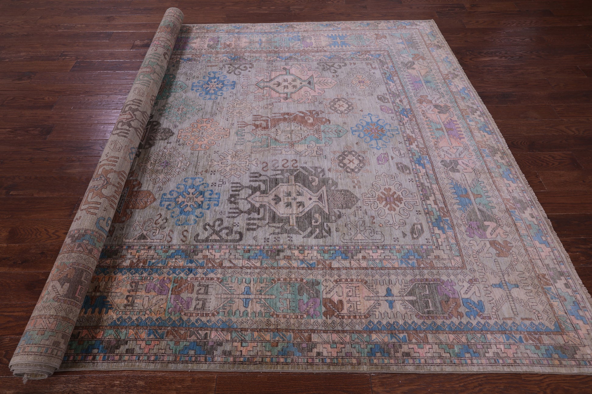 Persian Fine Serapi Hand Knotted Wool Rug - 7' 9" X 10' 3" - Golden Nile
