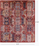 Red Persian Fine Serapi Hand Knotted Wool Rug - 8' 2" X 9' 10" - Golden Nile