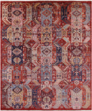 Red Persian Fine Serapi Hand Knotted Wool Rug - 8' 2" X 9' 10" - Golden Nile