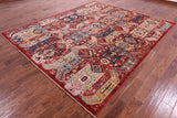 Red Persian Fine Serapi Hand Knotted Wool Rug - 8' 2" X 9' 10" - Golden Nile