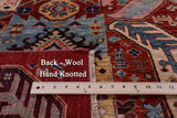 Red Persian Fine Serapi Hand Knotted Wool Rug - 8' 2" X 9' 10" - Golden Nile
