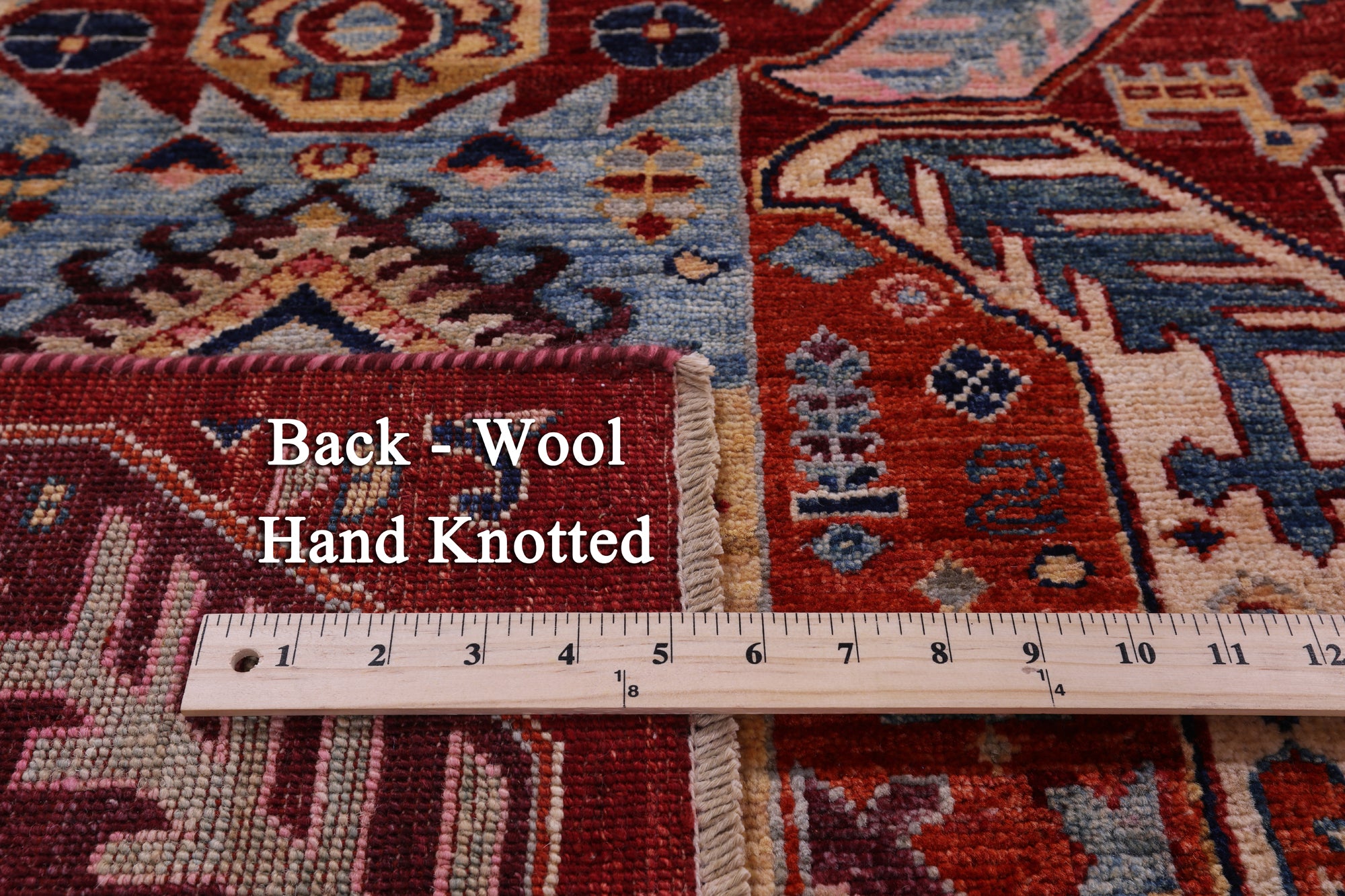 Red Persian Fine Serapi Hand Knotted Wool Rug - 7' 11" X 9' 11" - Golden Nile