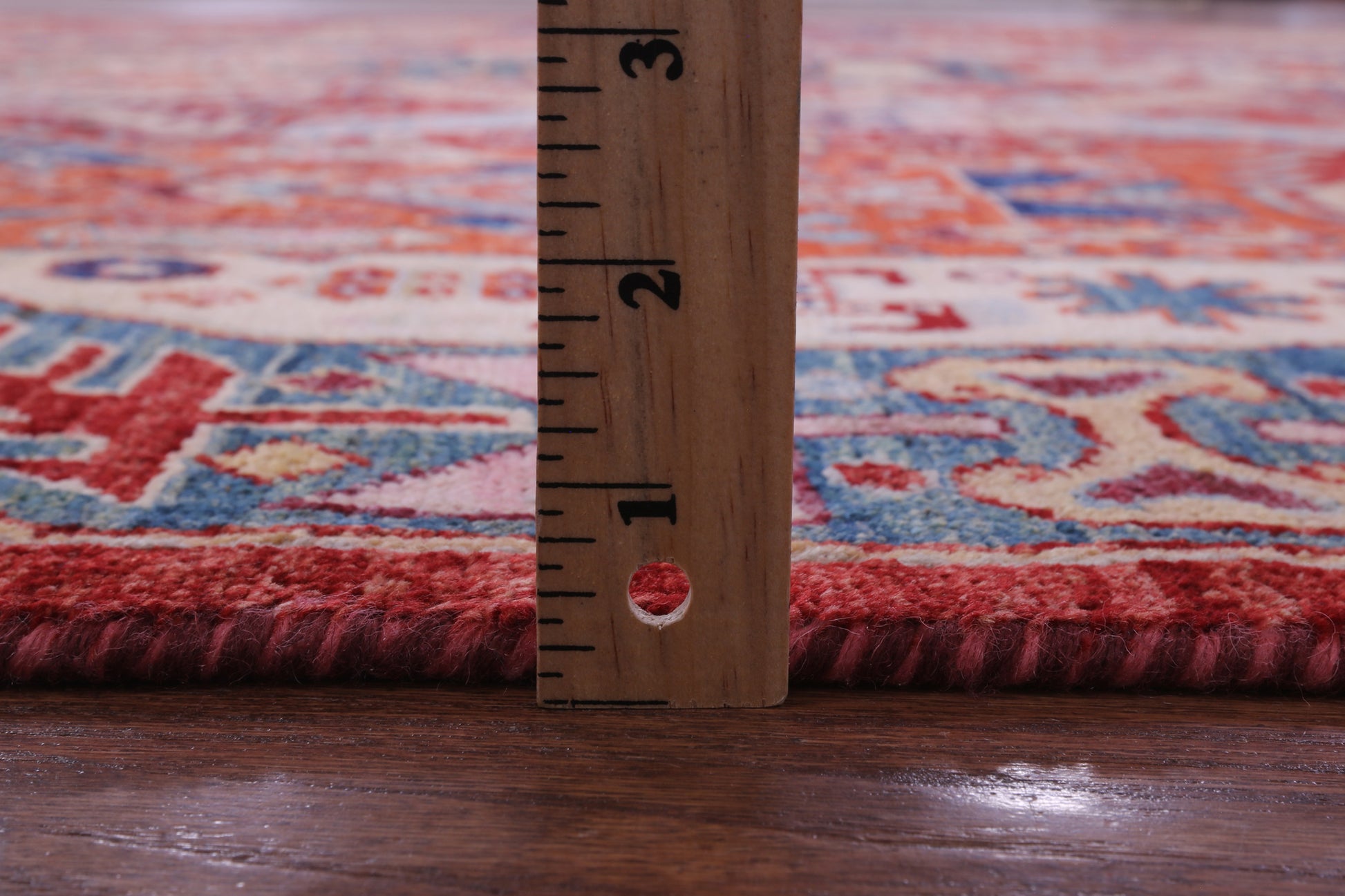 Red Persian Fine Serapi Hand Knotted Wool Rug - 7' 11" X 9' 11" - Golden Nile