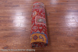 Red Persian Fine Serapi Hand Knotted Wool Rug - 8' 0" X 9' 10" - Golden Nile