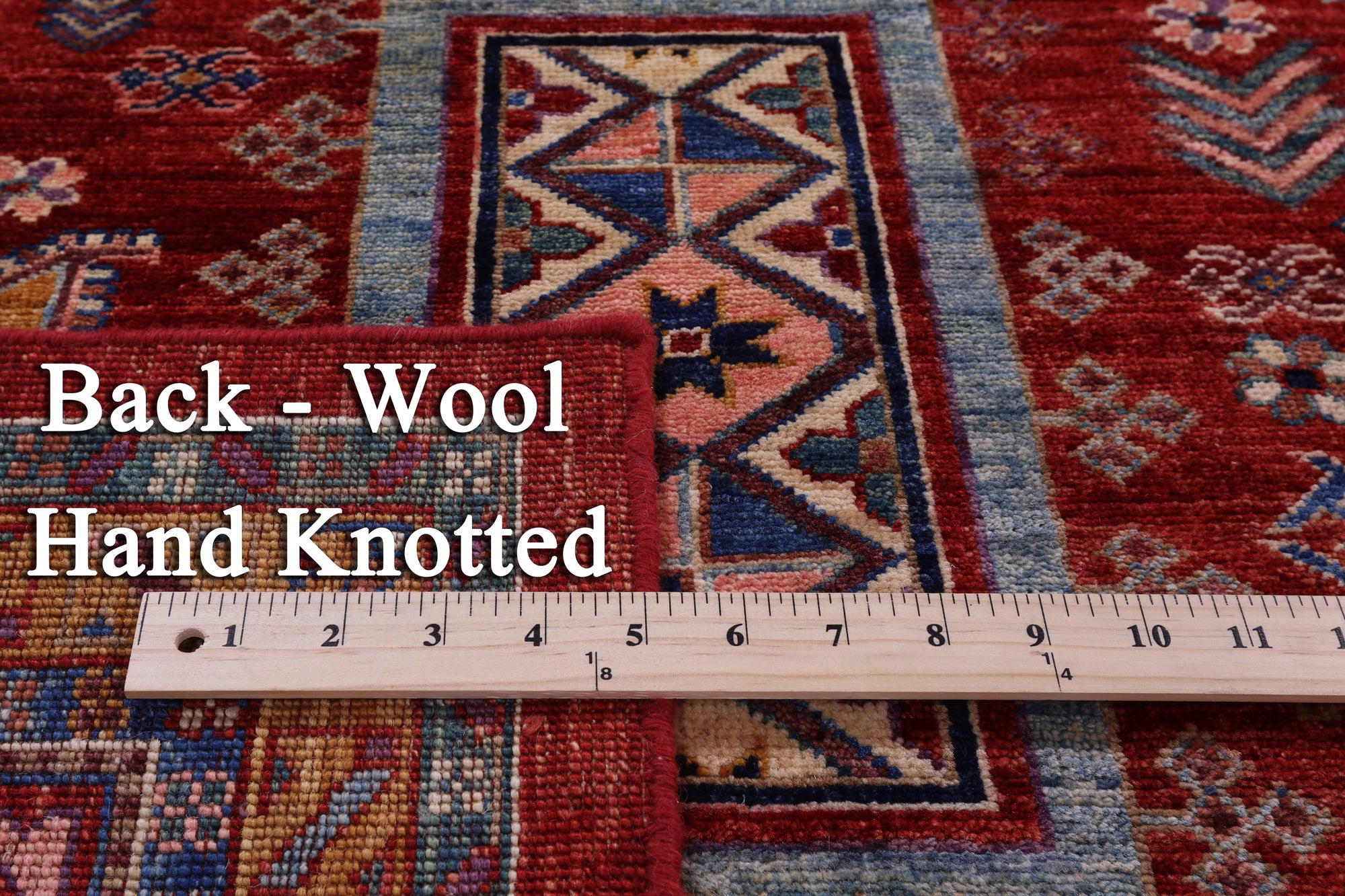 Red Persian Fine Serapi Hand Knotted Wool Rug - 8' 0" X 9' 10" - Golden Nile