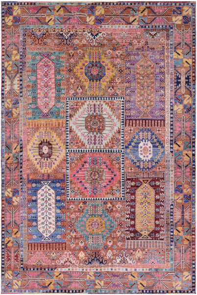 Persian Fine Serapi Handmade Wool Rug - 5' 10" X 8' 8" - Golden Nile