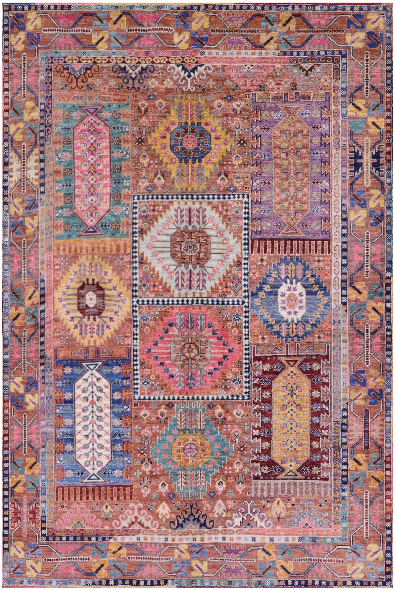 Persian Fine Serapi Handmade Wool Rug - 5' 10" X 8' 8" - Golden Nile