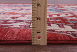 Red Persian Fine Serapi Hand Knotted Wool Runner Rug - 3' 11" X 12' 1" - Golden Nile
