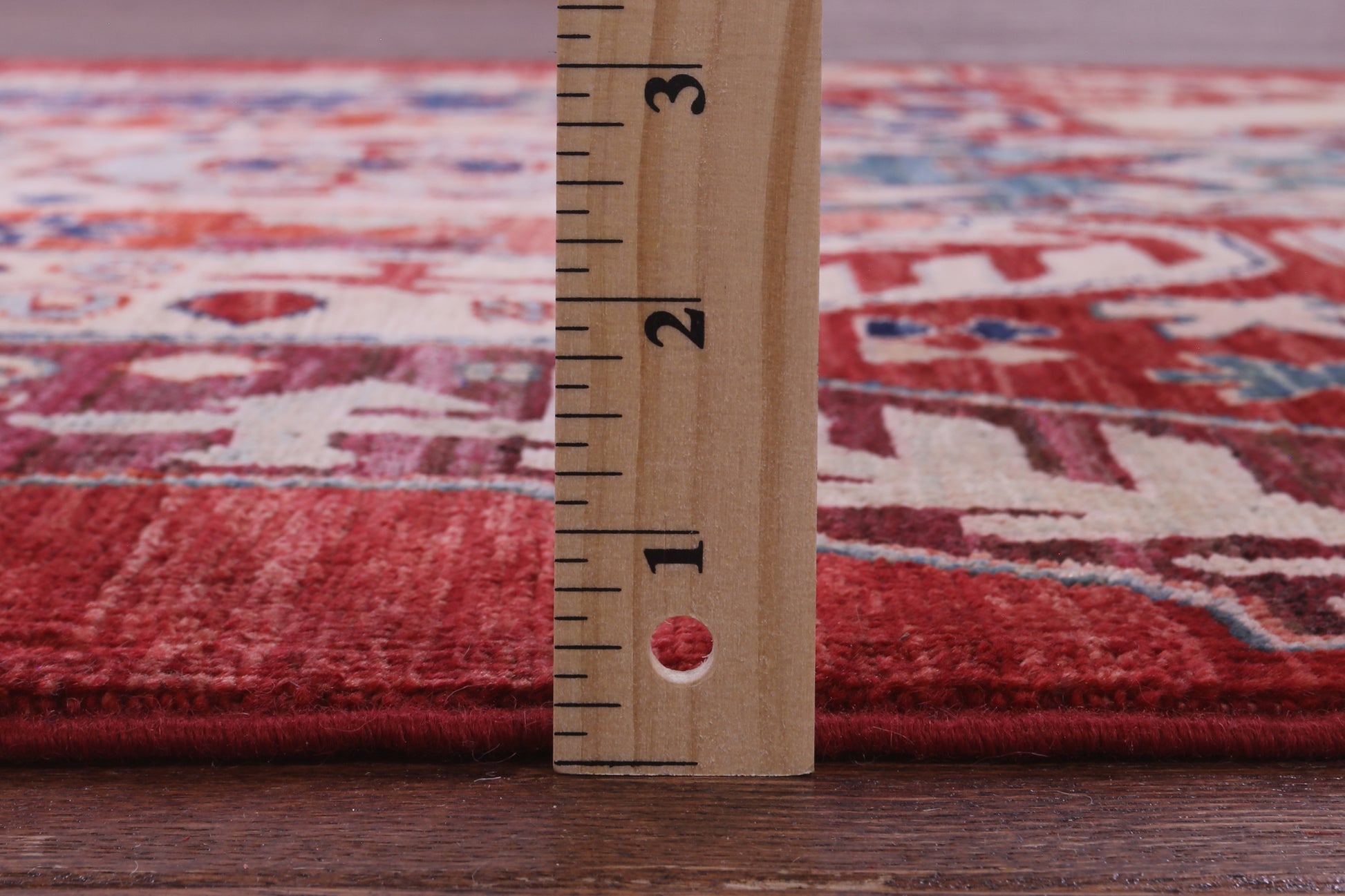 Red Persian Fine Serapi Hand Knotted Wool Runner Rug - 3' 11" X 12' 1" - Golden Nile