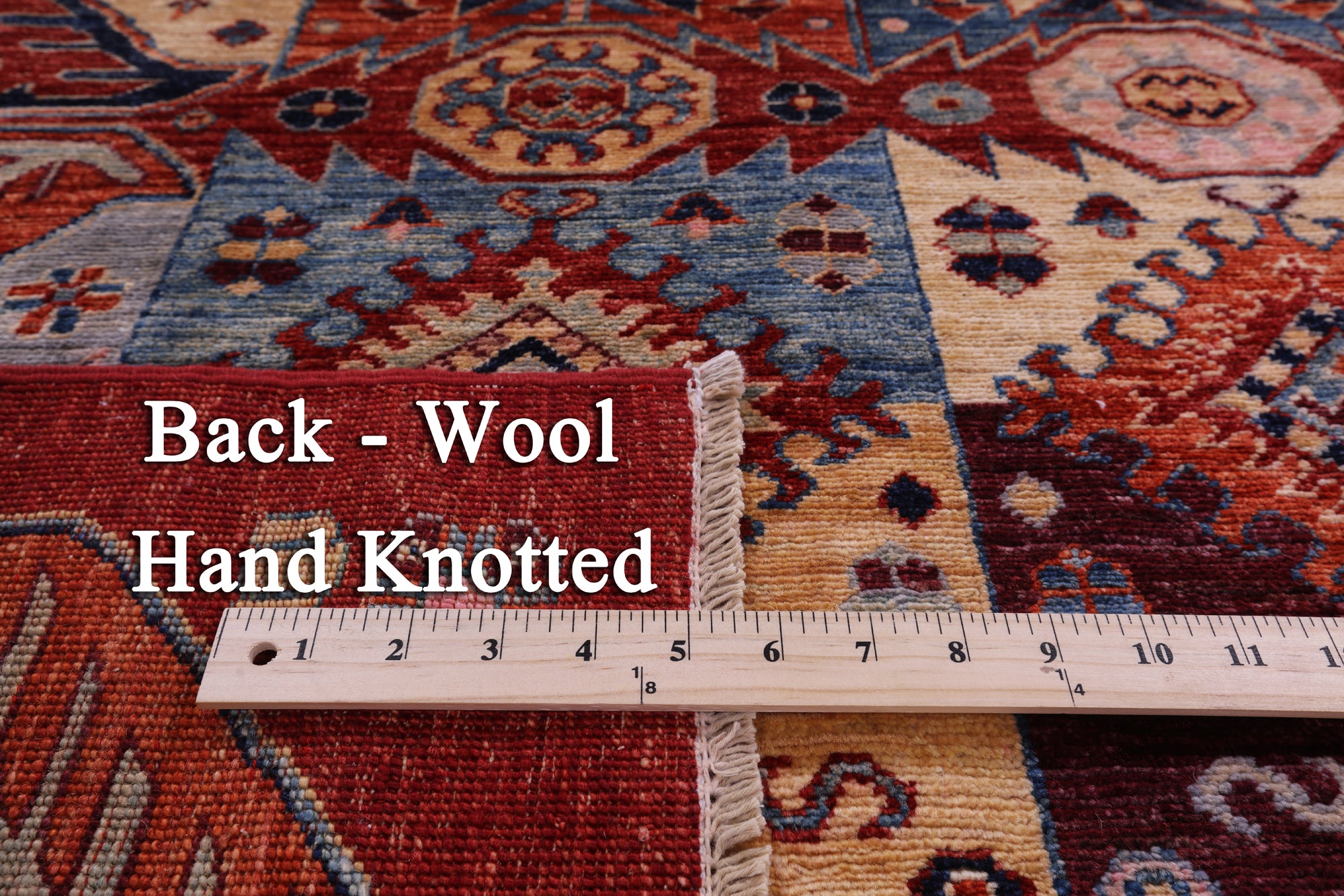 Red Persian Fine Serapi Hand Knotted Wool Runner Rug - 3' 11" X 10' 6" - Golden Nile