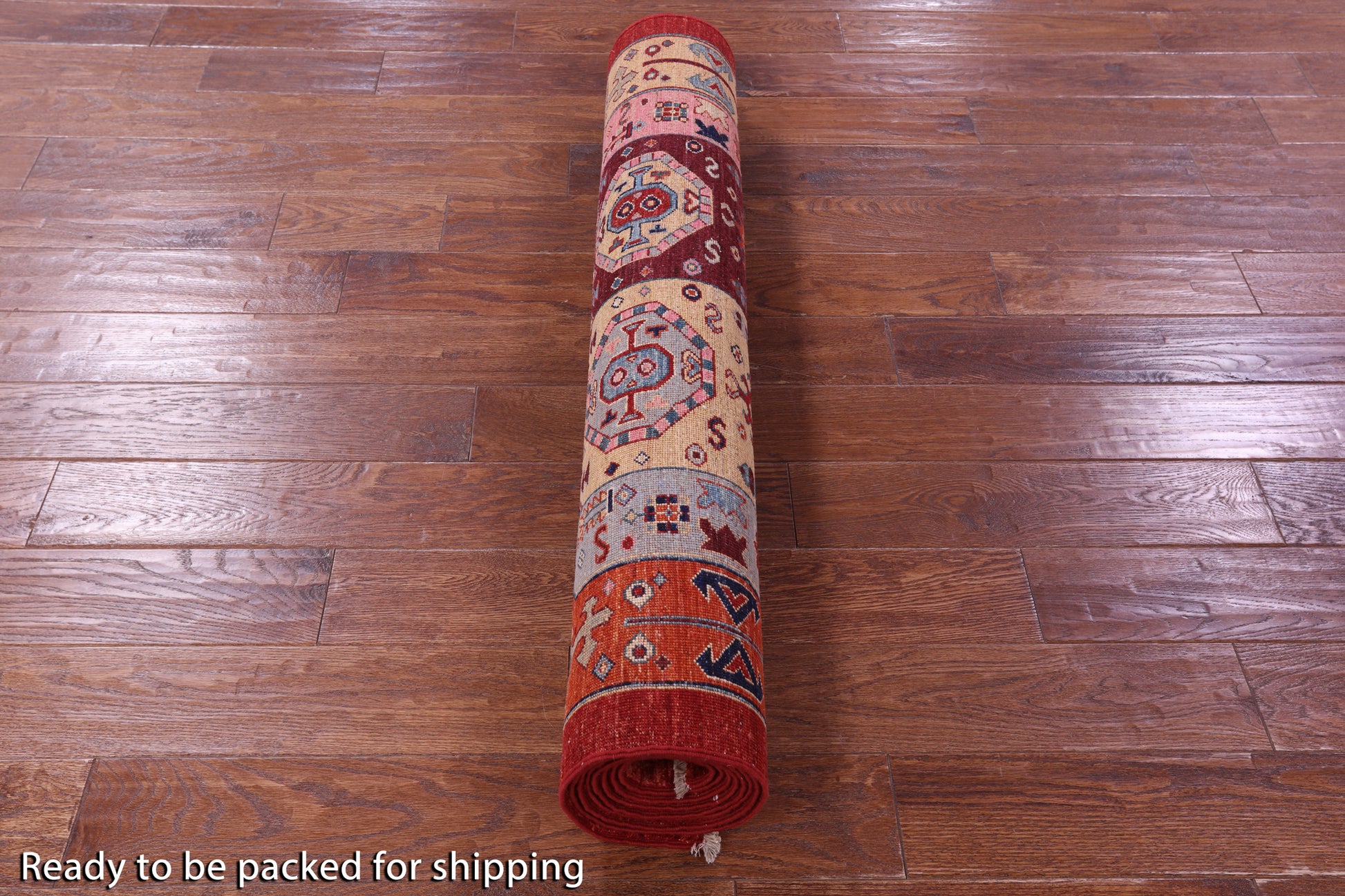 Red Persian Fine Serapi Hand Knotted Wool Runner Rug - 3' 11" X 10' 6" - Golden Nile