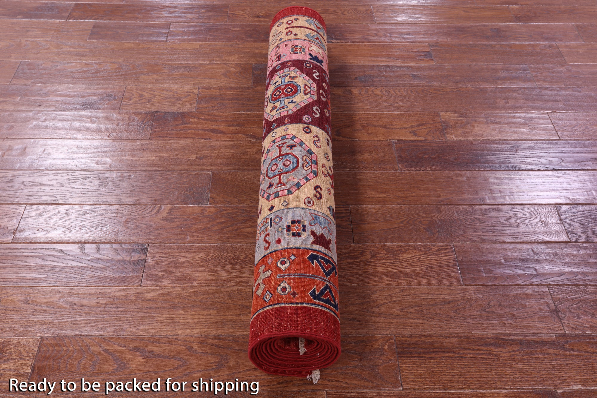 Red Persian Fine Serapi Hand Knotted Wool Runner Rug - 3' 11" X 10' 6" - Golden Nile