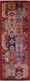 Red Persian Fine Serapi Hand Knotted Wool Runner Rug - 3' 11" X 10' 6" - Golden Nile