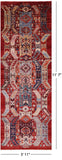 Red Persian Fine Serapi Hand Knotted Wool Runner Rug - 3' 11" X 11' 7" - Golden Nile