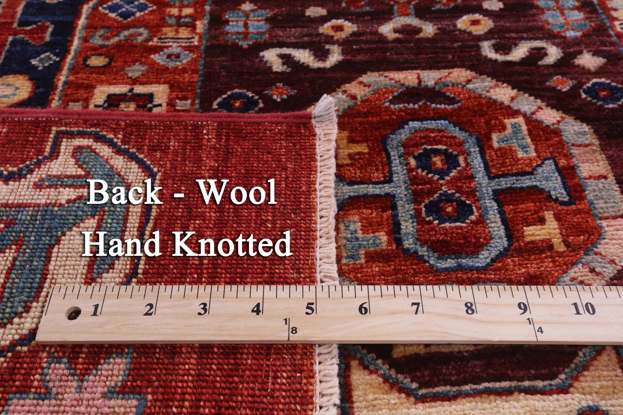 Red Persian Fine Serapi Hand Knotted Wool Runner Rug - 3' 11" X 11' 7" - Golden Nile