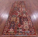 Red Persian Fine Serapi Handmade Wool Runner Rug - 4' 2" X 11' 8" - Golden Nile