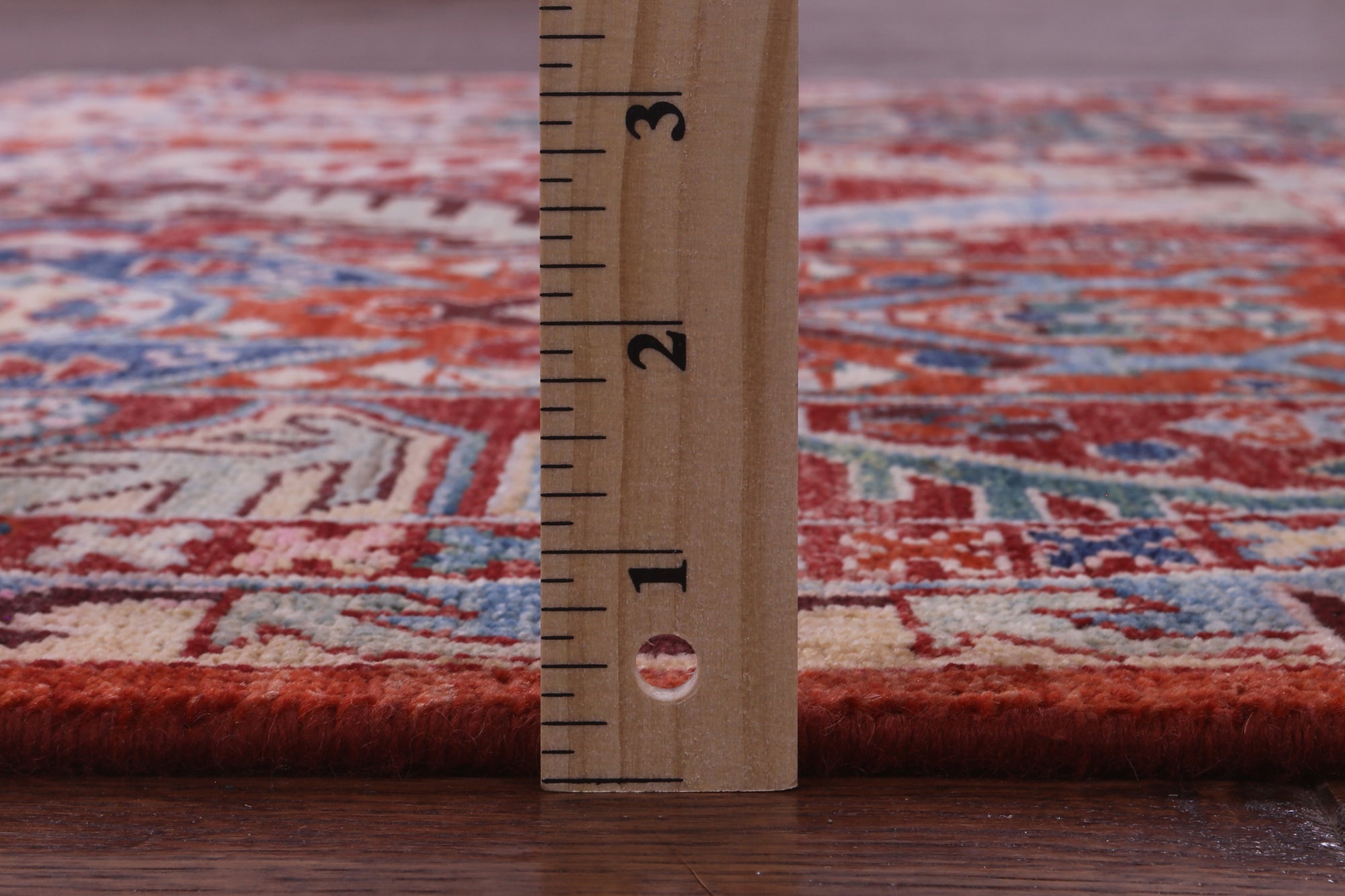 Red Persian Fine Serapi Handmade Wool Runner Rug - 4' 2" X 11' 8" - Golden Nile