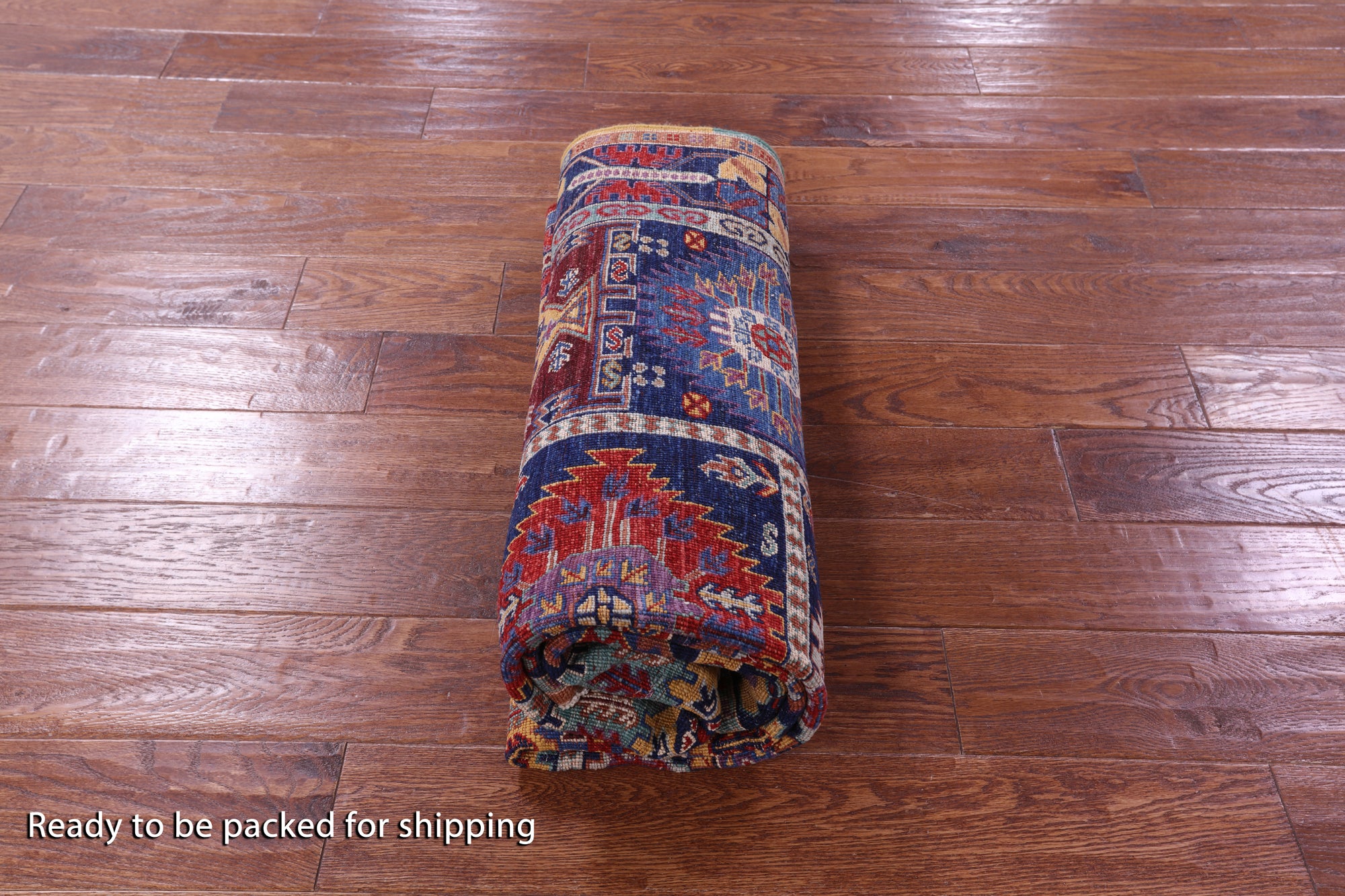 Blue Persian Fine Serapi Hand Knotted Wool Rug - 4' 10" X 6' 5" - Golden Nile
