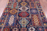 Blue Persian Fine Serapi Hand Knotted Wool Rug - 4' 10" X 6' 5" - Golden Nile
