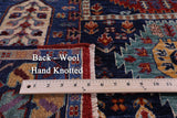 Blue Persian Fine Serapi Hand Knotted Wool Rug - 4' 10" X 6' 5" - Golden Nile