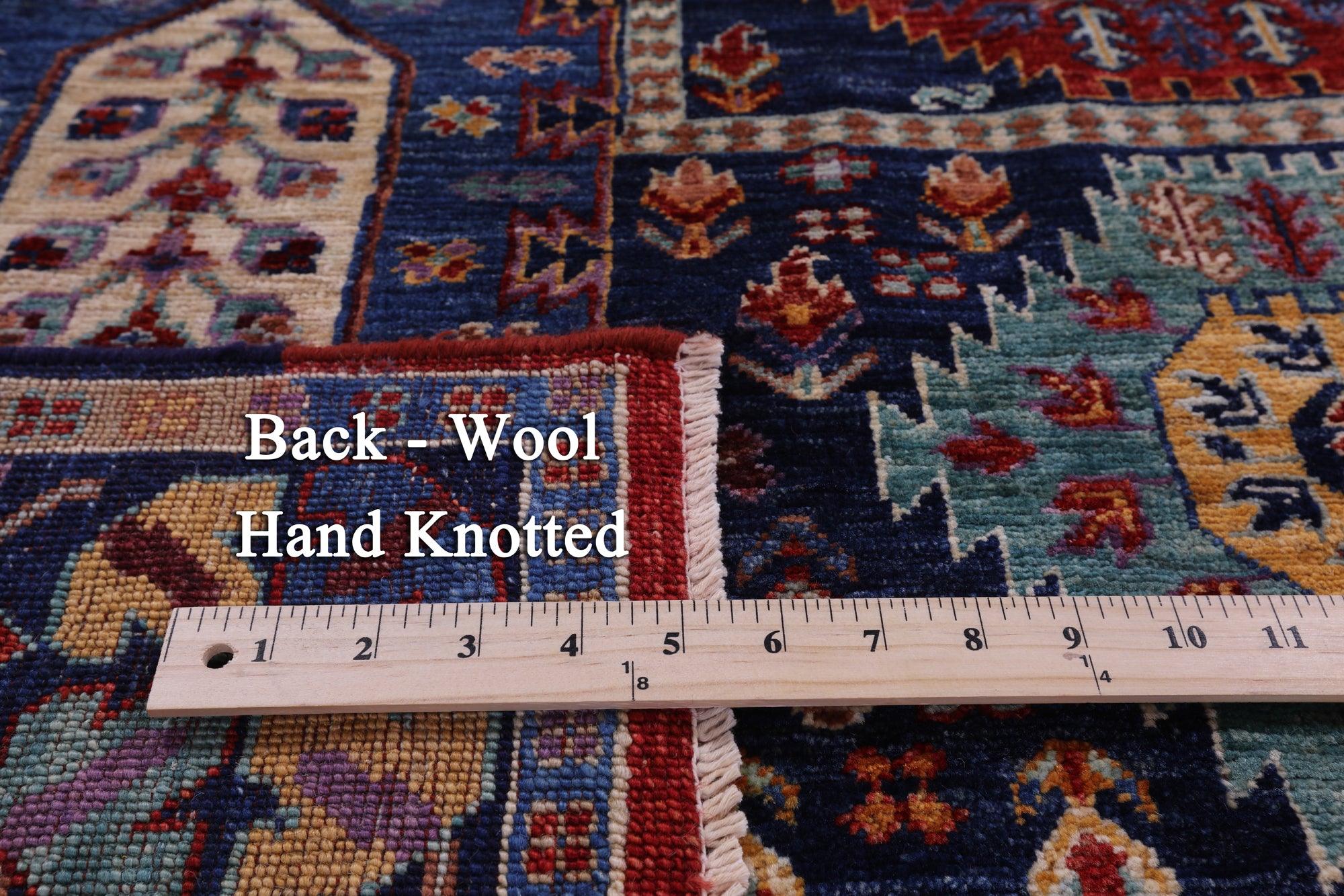 Blue Persian Fine Serapi Hand Knotted Wool Rug - 4' 10" X 6' 5" - Golden Nile