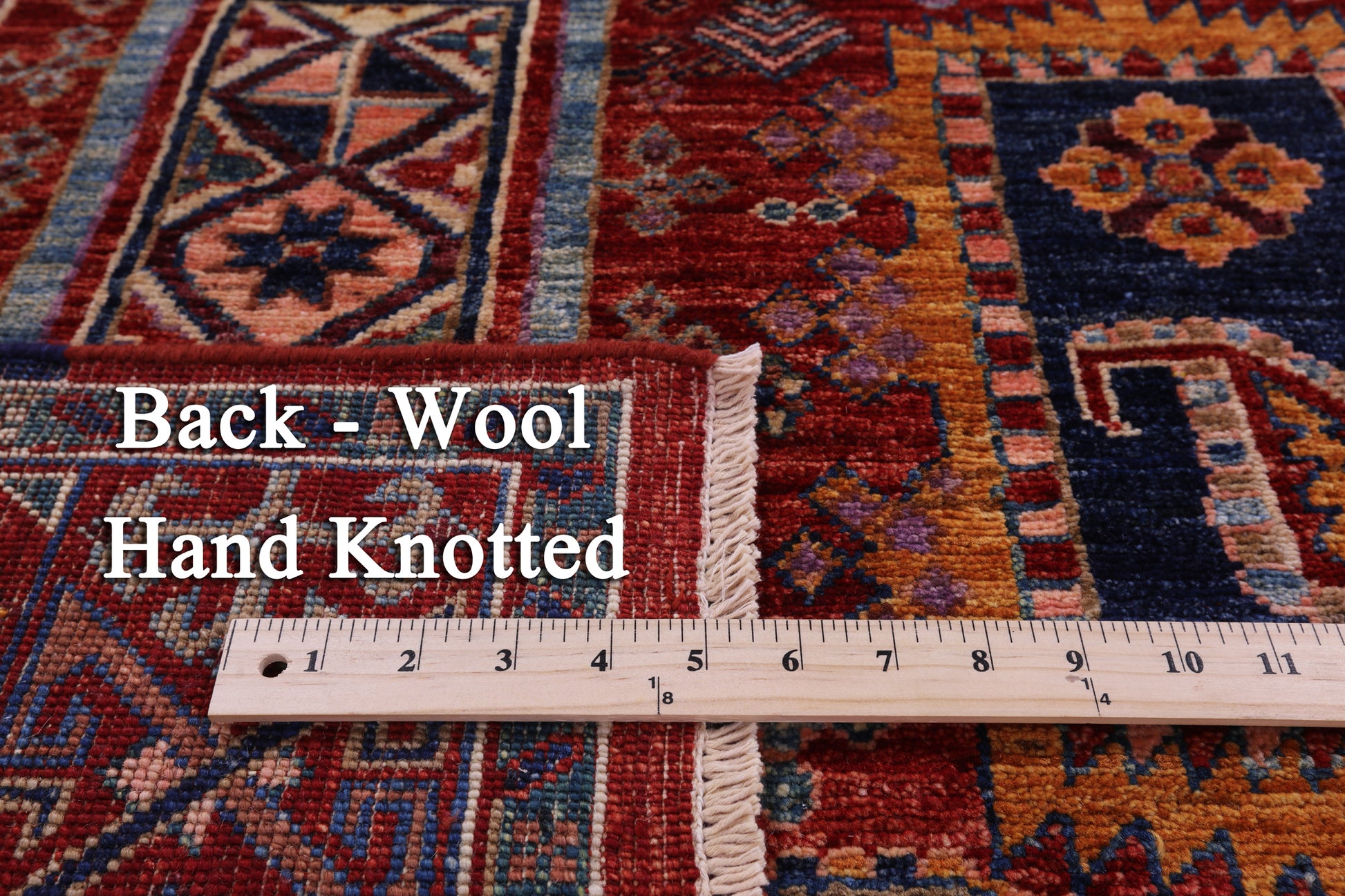 Red Persian Fine Serapi Hand Knotted Wool Rug - 4' 10" X 6' 9" - Golden Nile