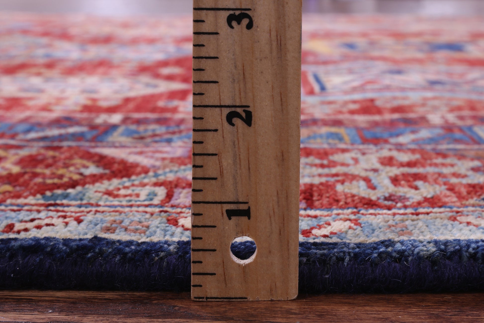 Red Persian Fine Serapi Hand Knotted Wool Rug - 4' 10" X 6' 9" - Golden Nile