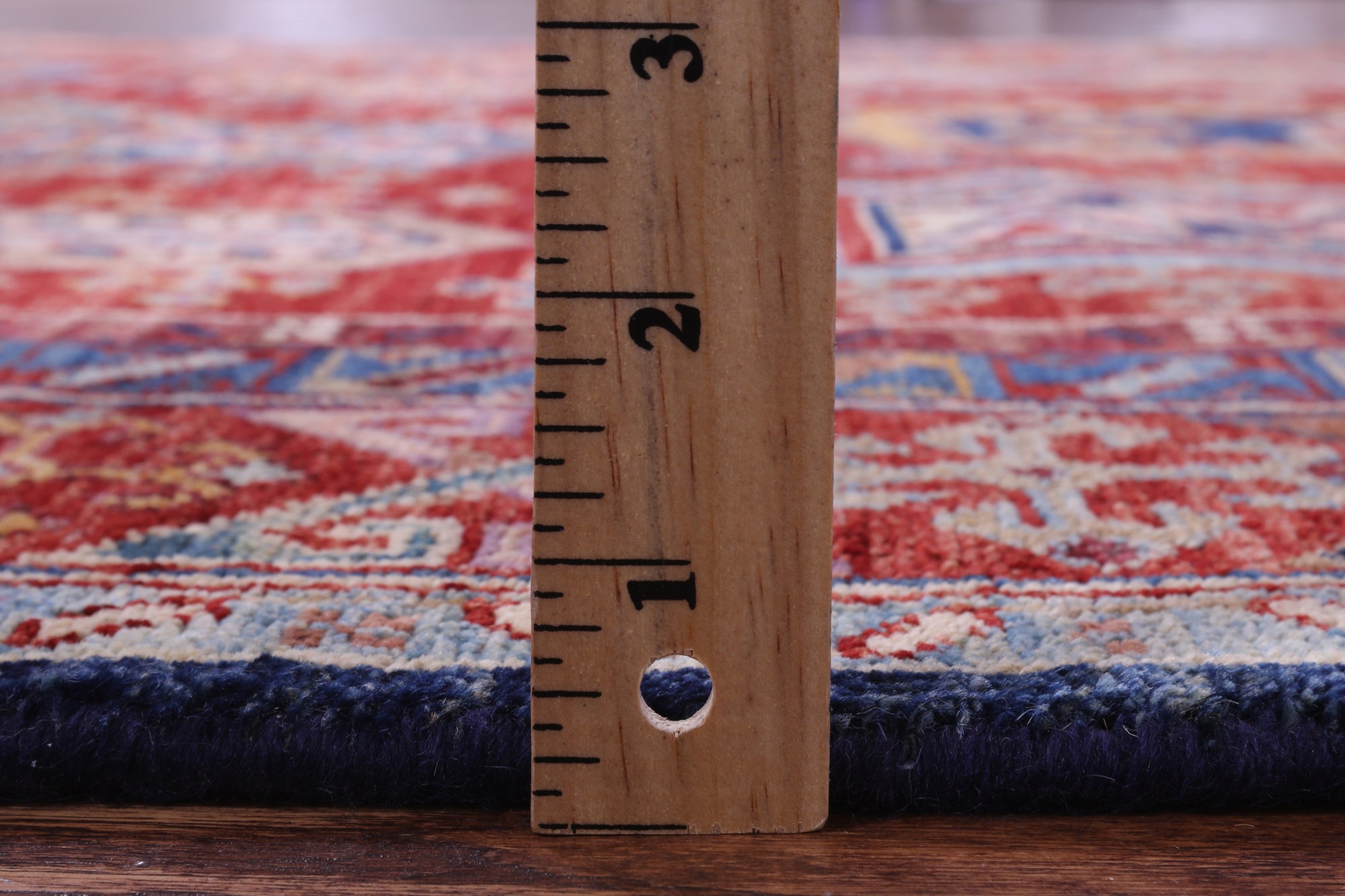 Red Persian Fine Serapi Hand Knotted Wool Rug - 4' 10" X 6' 9" - Golden Nile