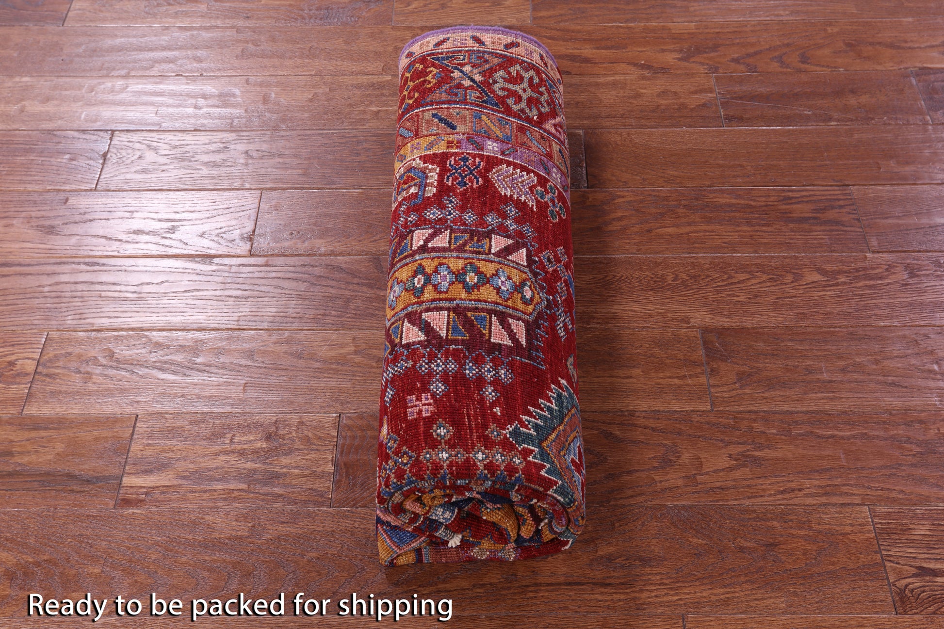 Red Persian Fine Serapi Hand Knotted Wool Rug - 4' 10" X 6' 9" - Golden Nile