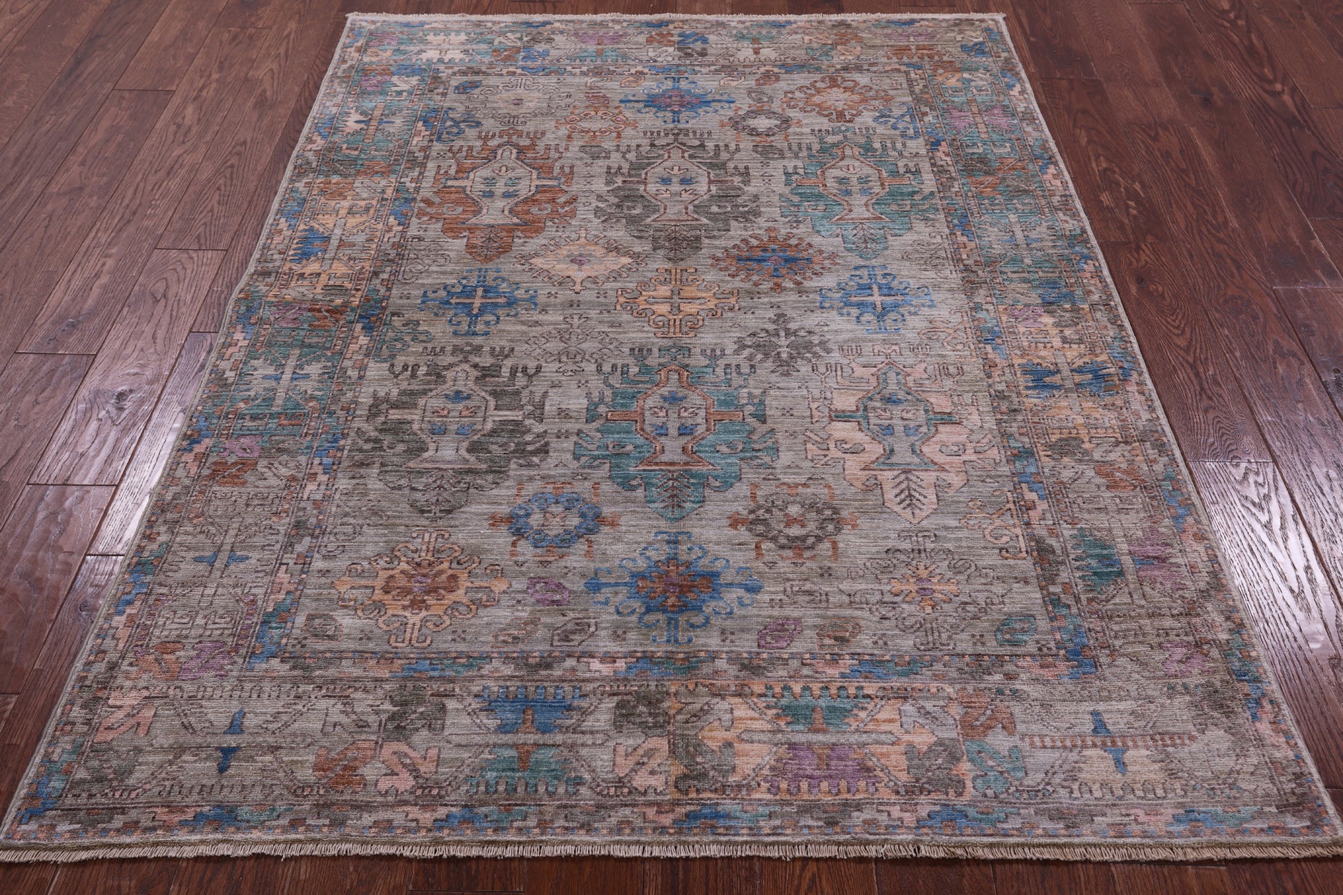 Persian Fine Serapi Hand Knotted Wool Rug - 4' 9" X 6' 7" - Golden Nile