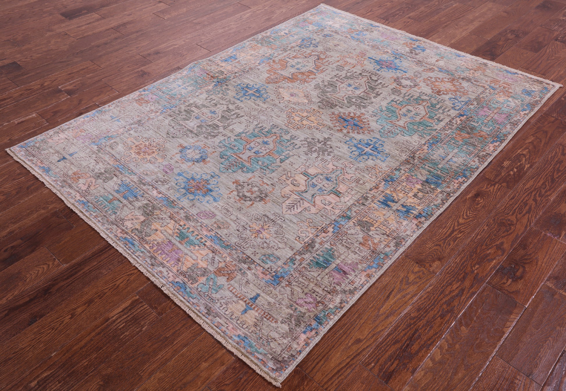 Persian Fine Serapi Hand Knotted Wool Rug - 4' 9" X 6' 7" - Golden Nile