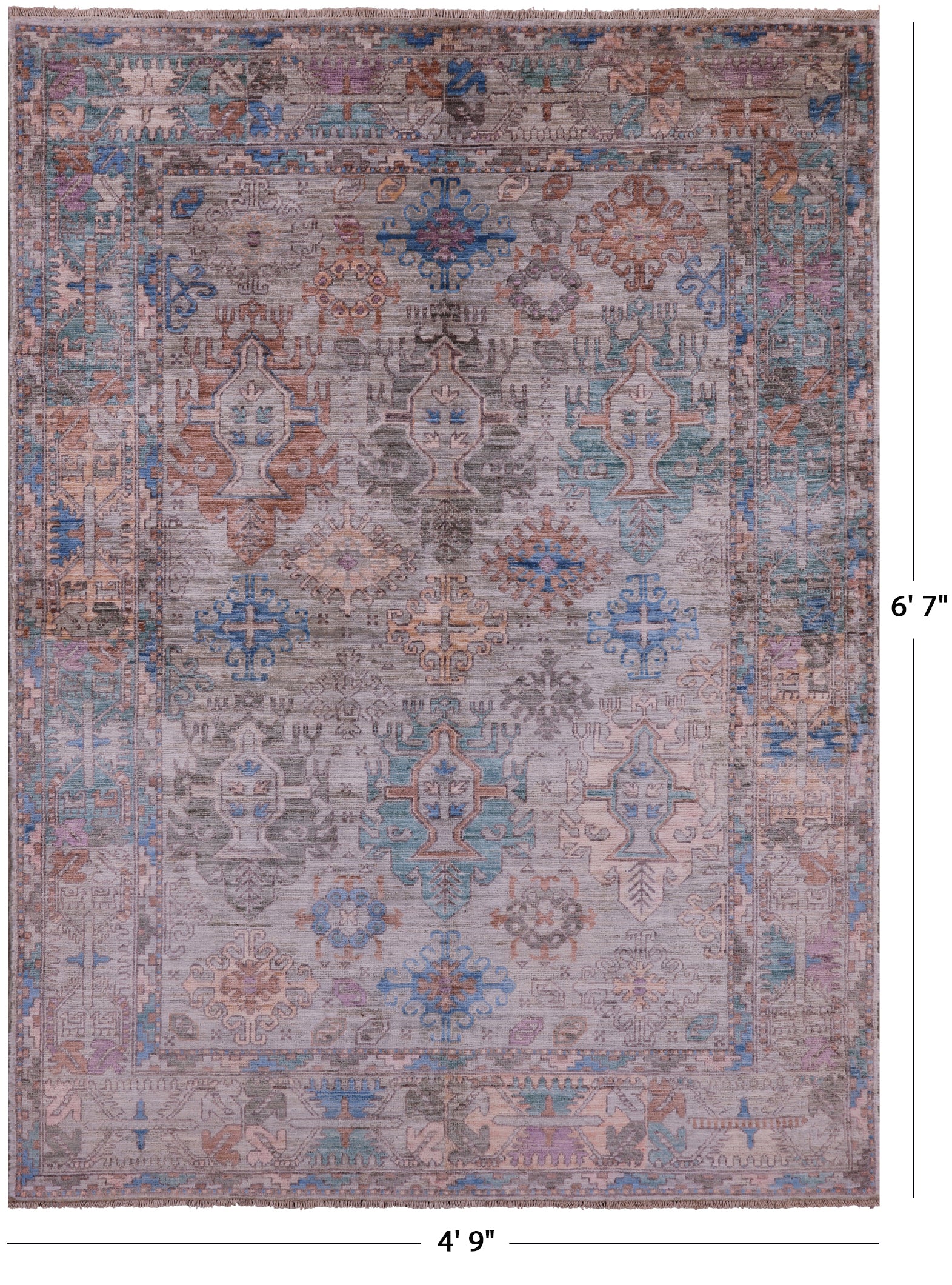 Persian Fine Serapi Hand Knotted Wool Rug - 4' 9" X 6' 7" - Golden Nile