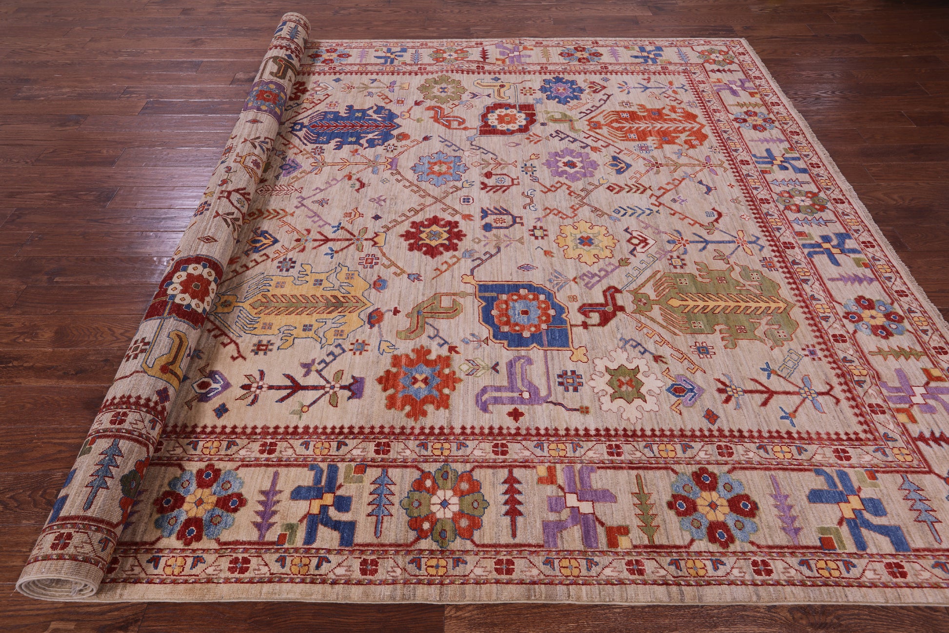 Persian Fine Serapi Hand Knotted Wool Rug - 8' 9" X 12' 2" - Golden Nile
