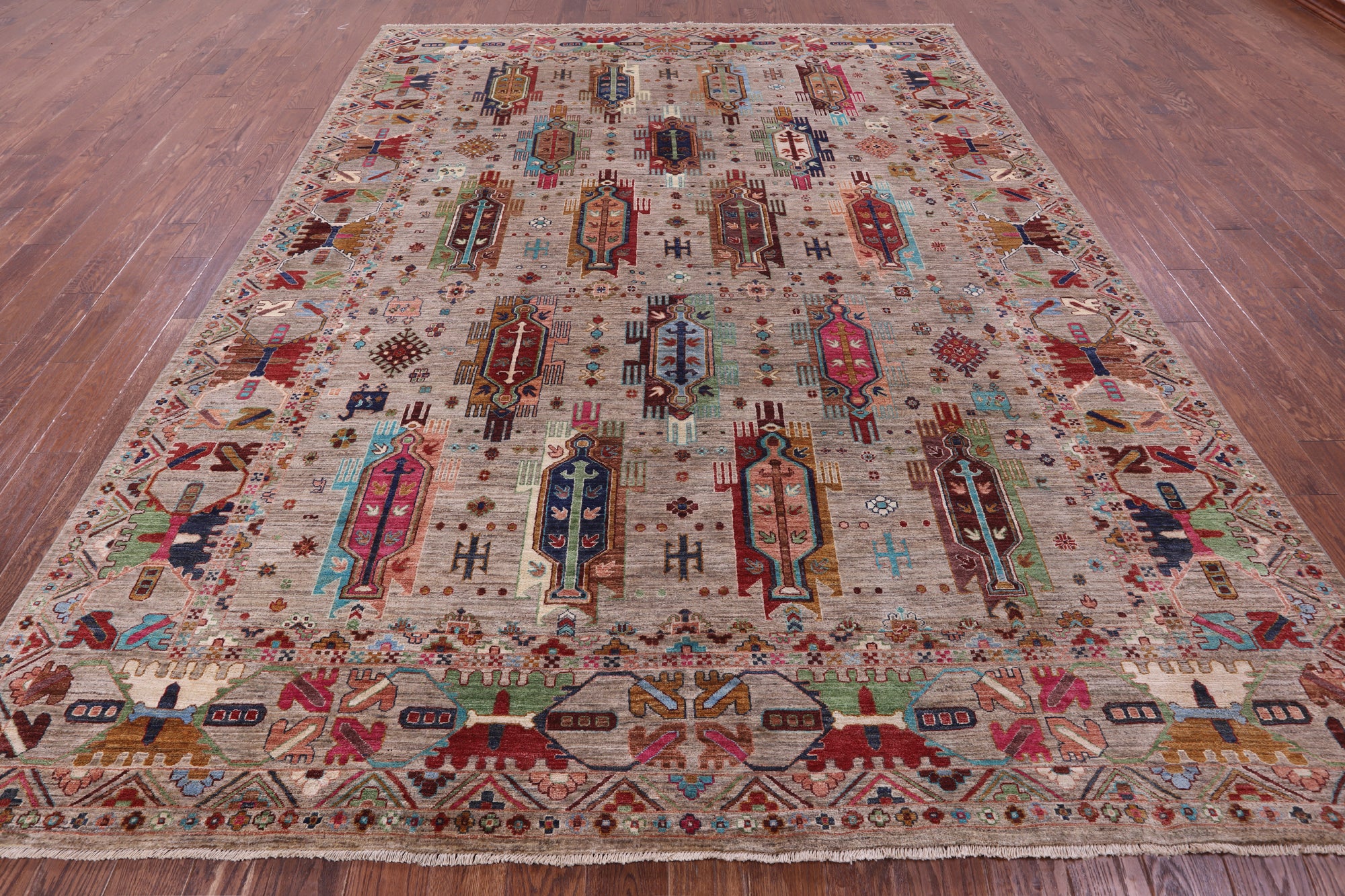 Persian Fine Serapi Hand Knotted Wool Rug - 8' 11" X 11' 7" - Golden Nile