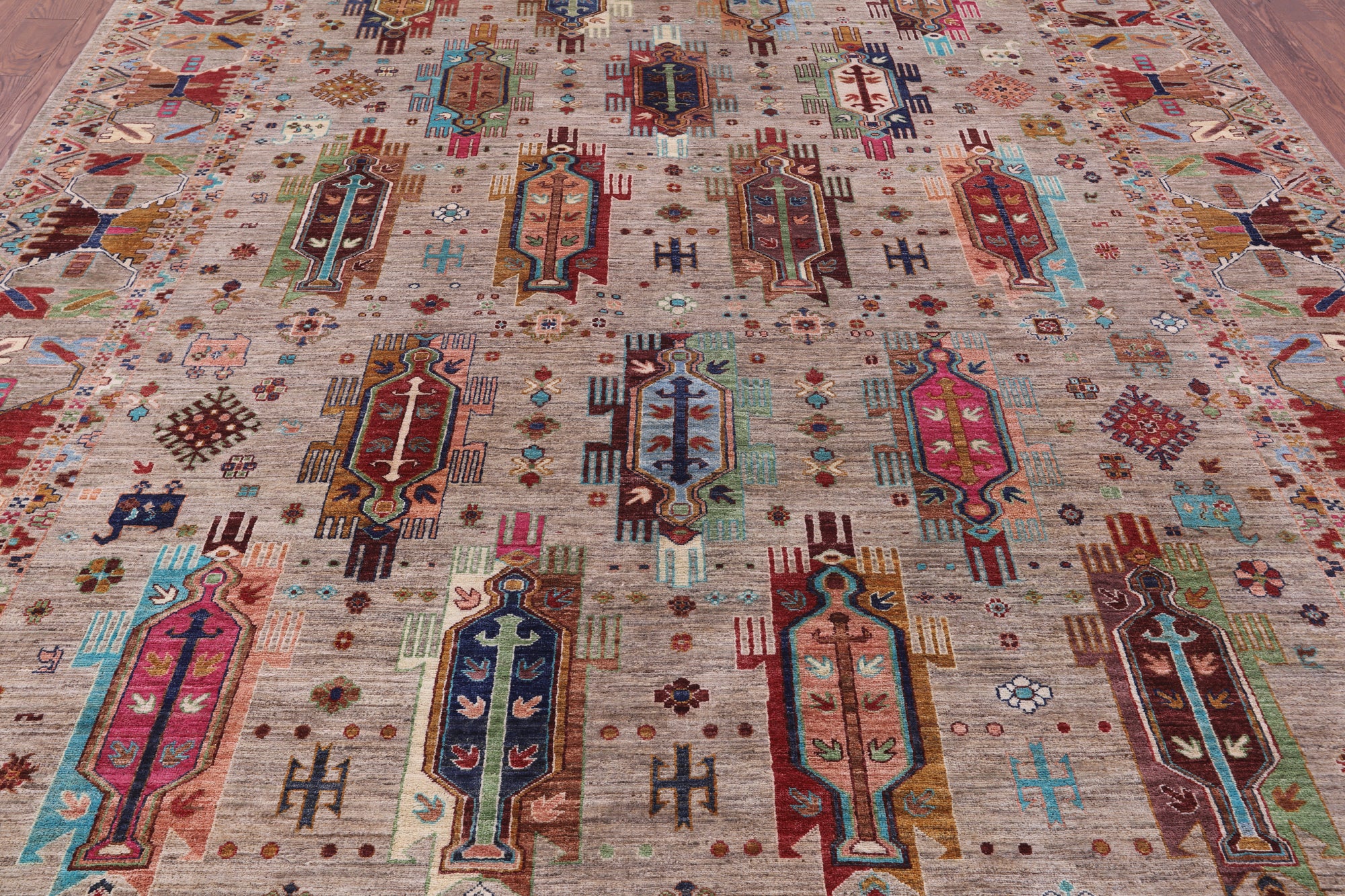 Persian Fine Serapi Hand Knotted Wool Rug - 8' 11" X 11' 7" - Golden Nile