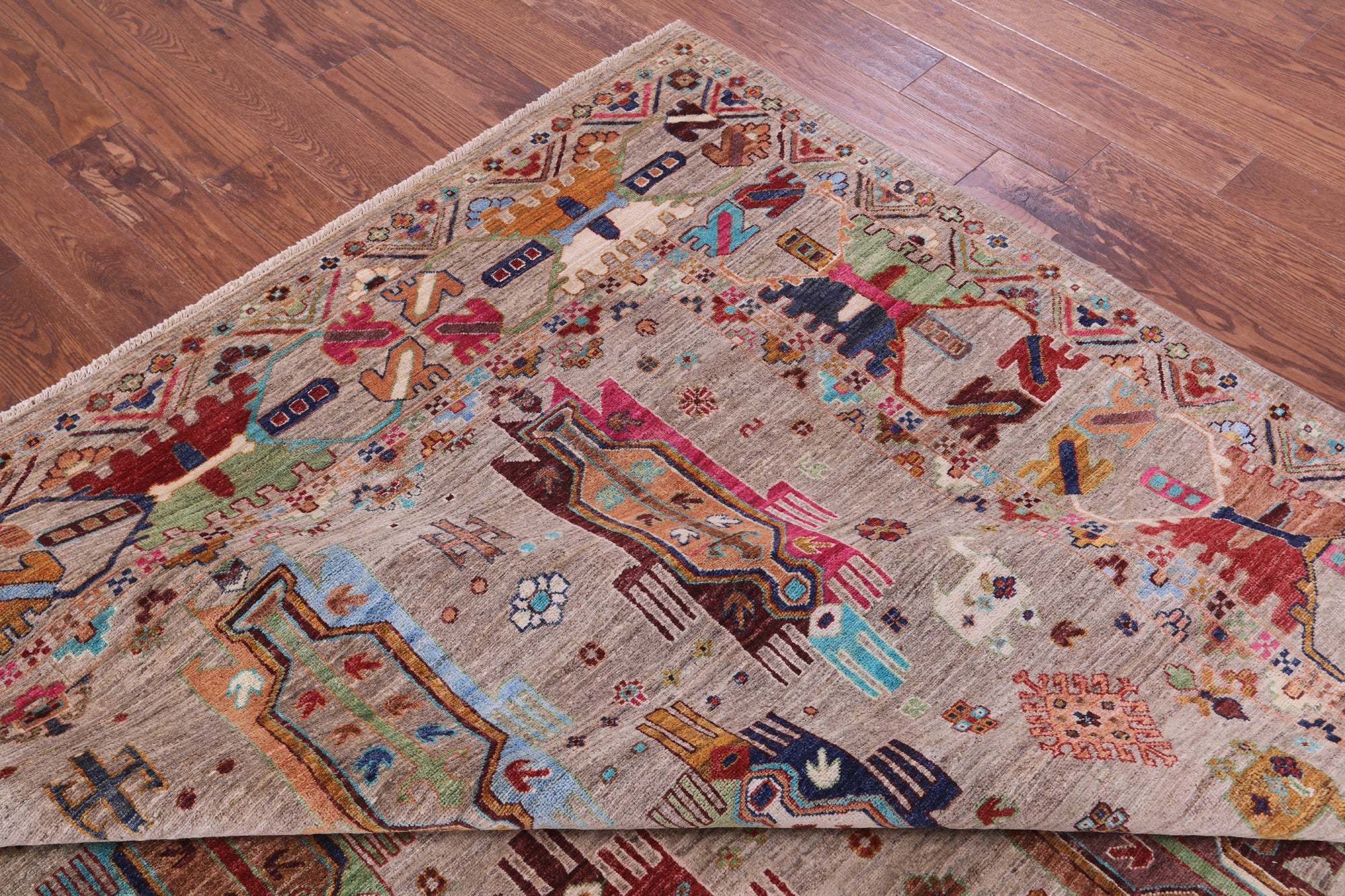 Persian Fine Serapi Hand Knotted Wool Rug - 8' 11" X 11' 7" - Golden Nile