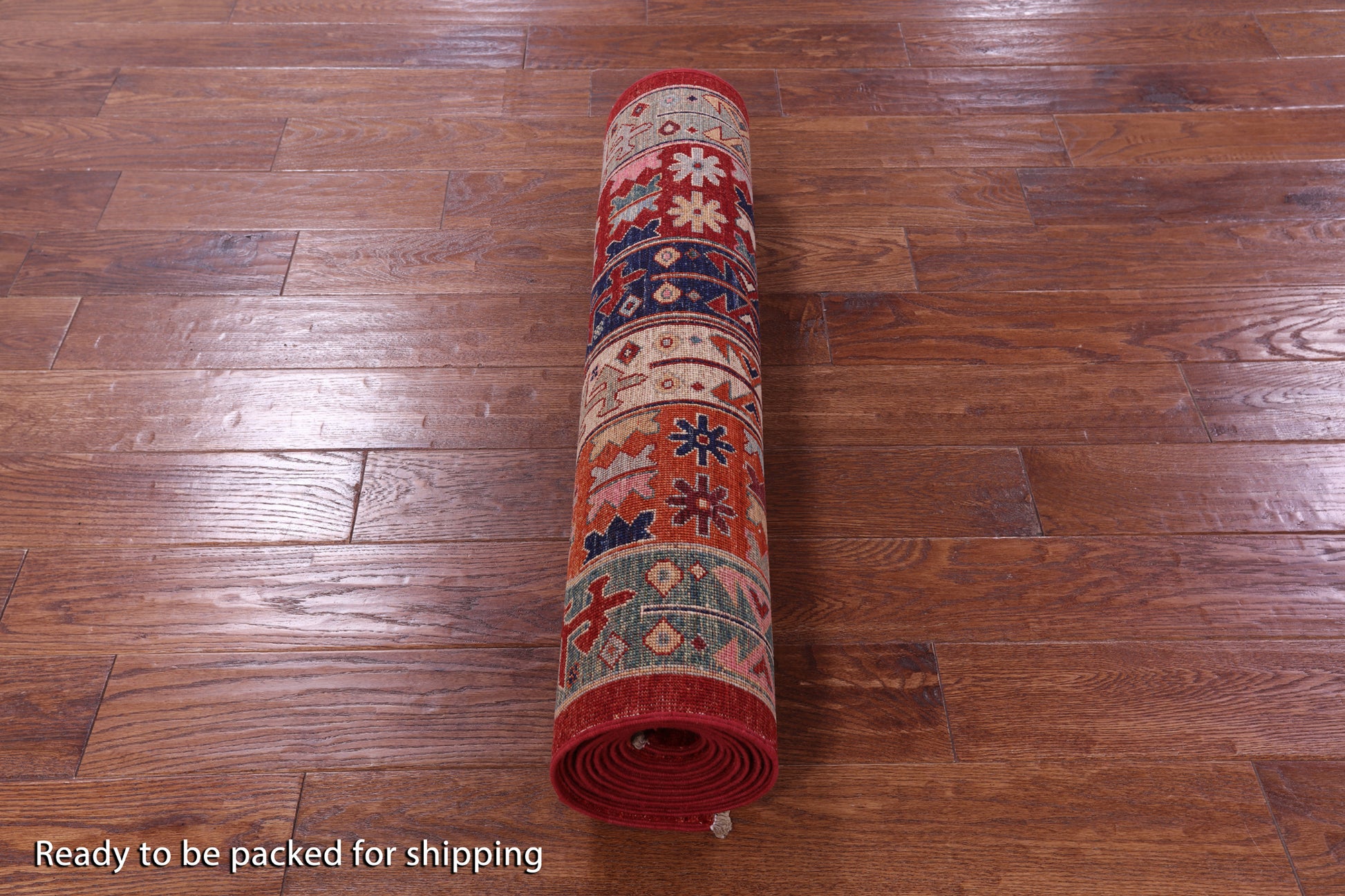 Red Persian Fine Serapi Hand Knotted Wool Runner Rug - 3' 1" X 11' 8" - Golden Nile