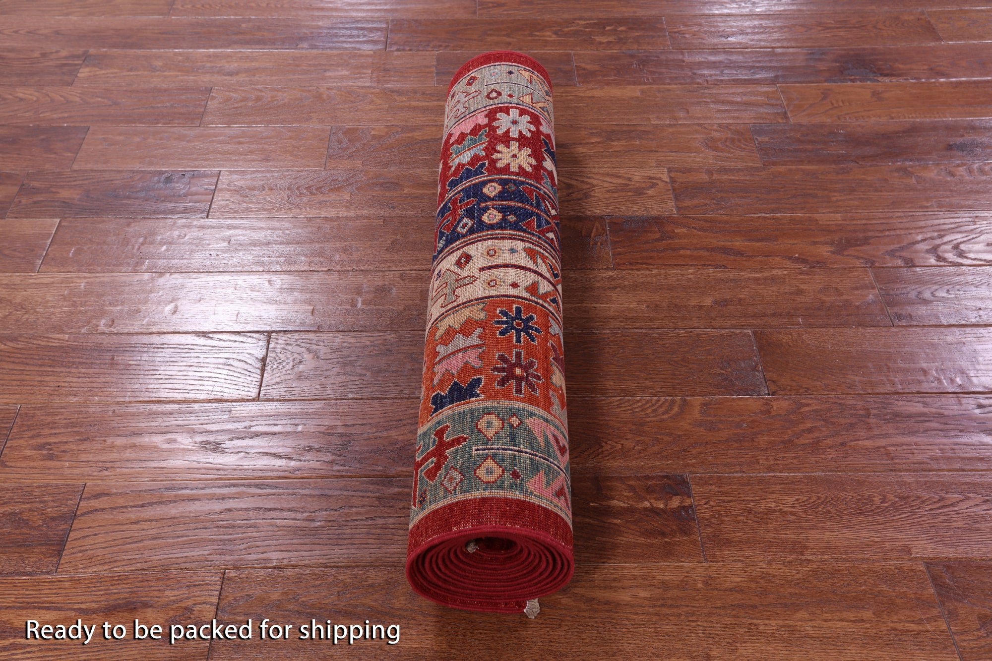 Red Persian Fine Serapi Hand Knotted Wool Runner Rug - 3' 1" X 11' 8" - Golden Nile