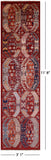 Red Persian Fine Serapi Hand Knotted Wool Runner Rug - 3' 1" X 11' 8" - Golden Nile