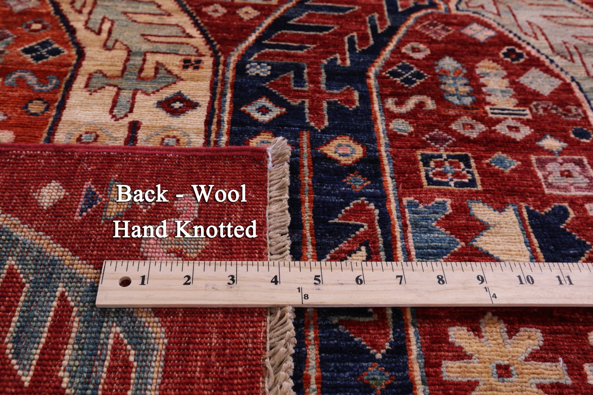 Red Persian Fine Serapi Hand Knotted Wool Runner Rug - 3' 1" X 11' 8" - Golden Nile