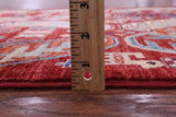 Red Persian Fine Serapi Hand Knotted Wool Runner Rug - 3' 1" X 11' 8" - Golden Nile