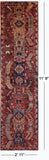Red Persian Fine Serapi Hand Knotted Wool Runner Rug - 2' 11" X 11' 9" - Golden Nile