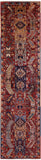 Red Persian Fine Serapi Hand Knotted Wool Runner Rug - 2' 11" X 11' 9" - Golden Nile