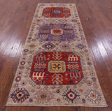 Turkmen Ersari Handmade Wool Runner Rug - 4' 0" X 10' 2" - Golden Nile